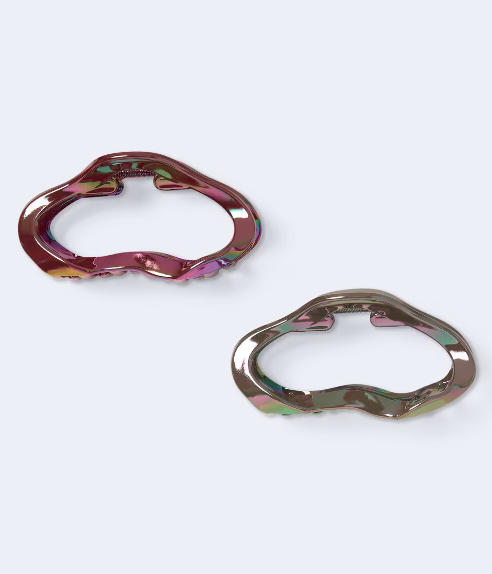 Iridescent Oval Claw Hair Clip 2-Pack