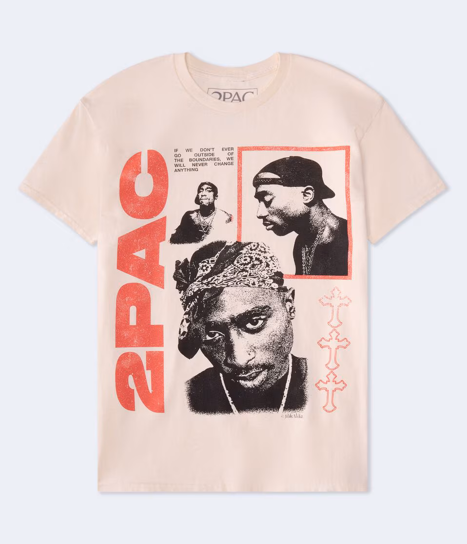 Tupac Boundaries Relaxed Graphic Tee