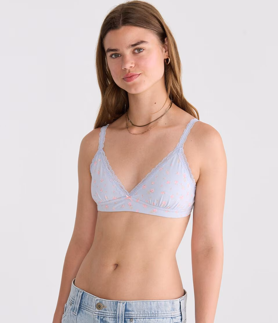 Floral Lace Triangle Bra
