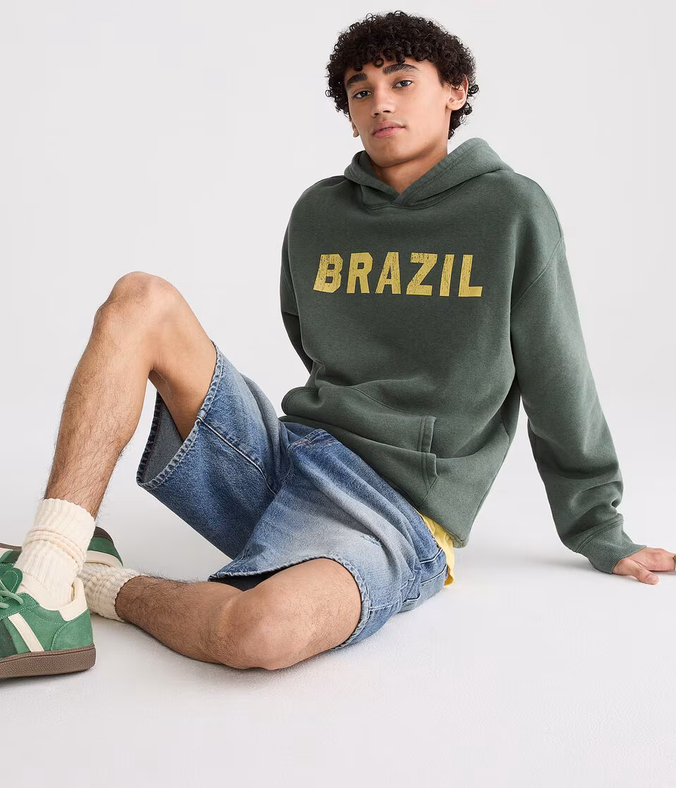 Brazil Flag Pullover Hoodie