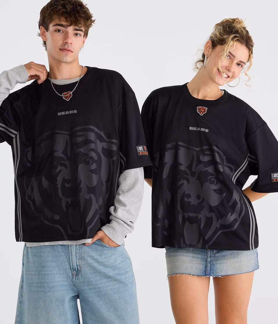 Chicago Bears Striped Mesh Top
