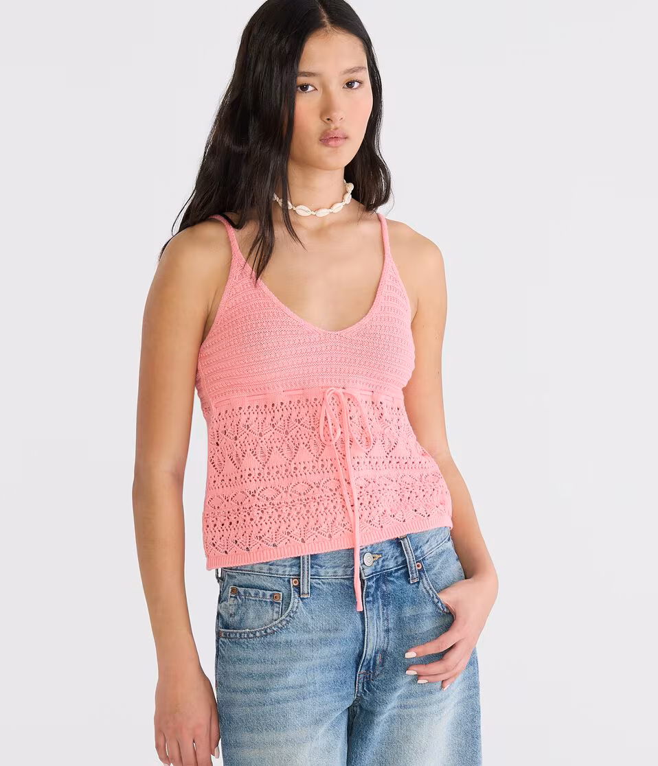 Babydoll Sweater V-Neck Tank Top