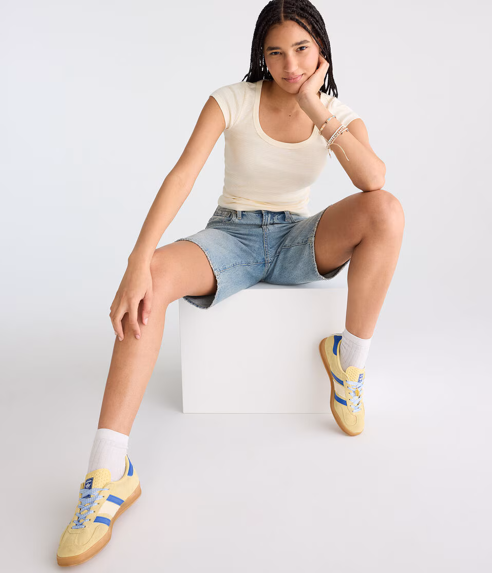 Seriously Soft Striped Scoop-Neck Tee