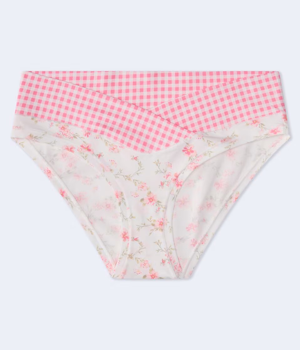 Gingham Floral Crossover Hipster